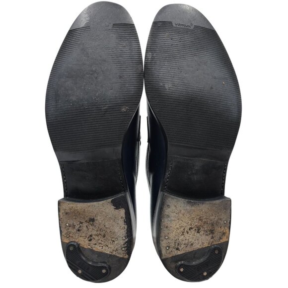 Gianni Gallucci Mens 11.5 / 44.5EU Navy Leather Dress Shoes Luxury Loafers $2211 main image 11